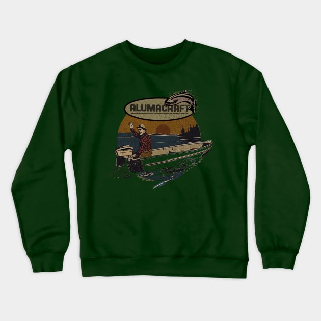 Vintage Alumacraft boats USA Crewneck Sweatshirt by Midcenturydave